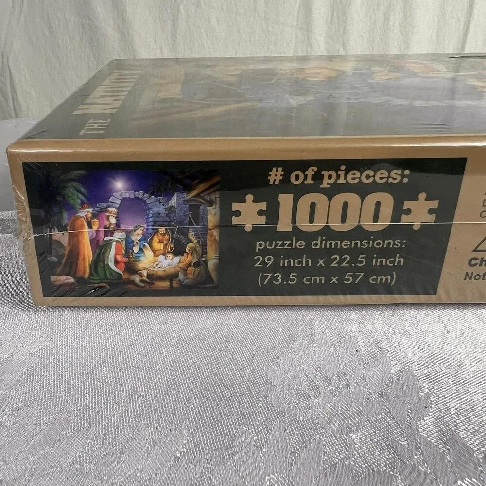 New Nativity Puzzle 1000 Pc Baby Jesus Mary Joseph 29X22.5 Gemstone Christmas
